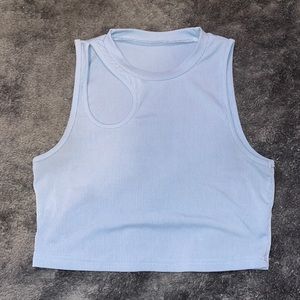 SHEIN  Baby Blue Cut Out Crop Top: Size Medium